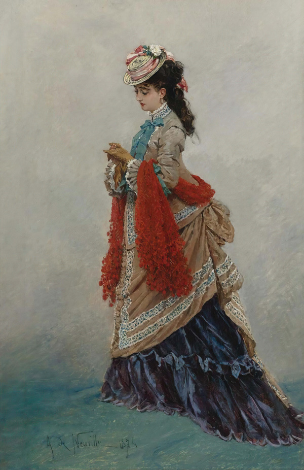 「An Elegant Woman」(1874)Alphonse de Neuville作